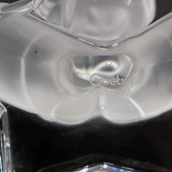 Goebel Frosted Crystal Mickey Mouse Standing on a Star Pedestal 6" Rare - Picture 6 of 6
